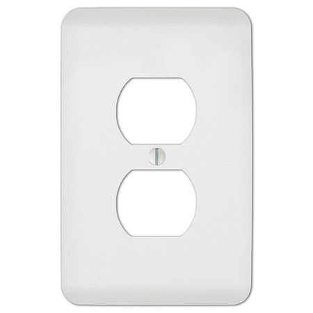 AMERELLE Perry Textured White 1 gang Stamped Steel Duplex Outlet Wall Plate 635DW